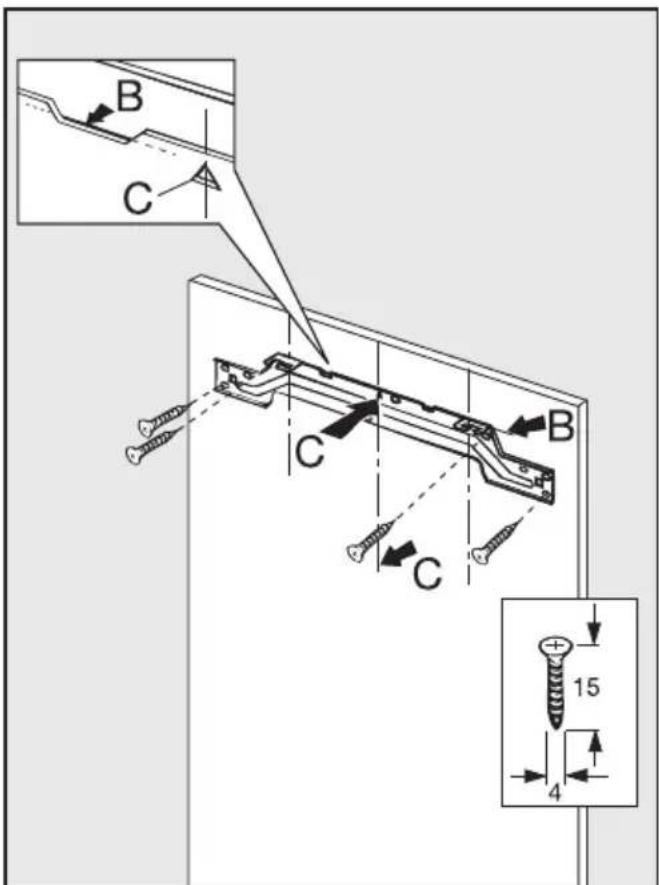MIELE K 516 I-2 - Möbeltür befestigen - 3