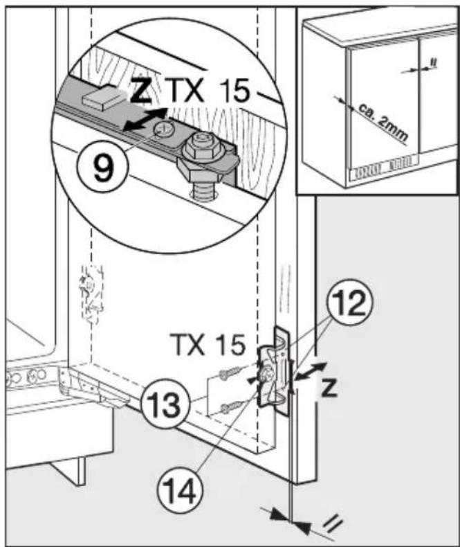 MIELE K 33422 I - - Verstellung in der Höhe (Y) - 2