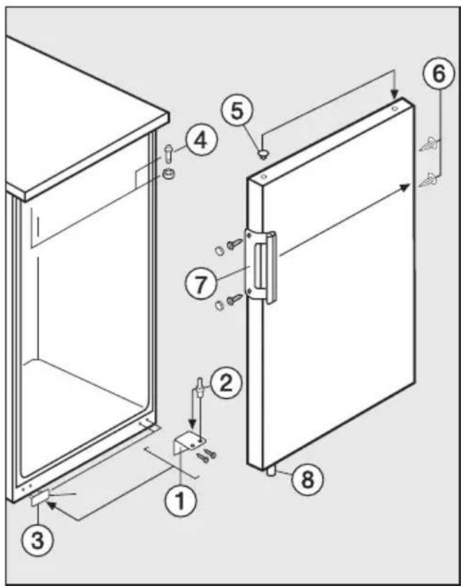 MIELE K 2322 S-1 - Türanschlag wechseln - 1