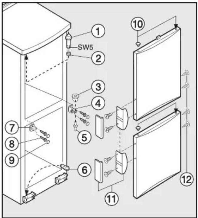 MIELE KD 3222 S - Türanschlag wechseln - 2