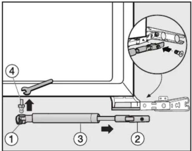 MIELE K 9254 IF - Türschließdämpfer befestigen - 1