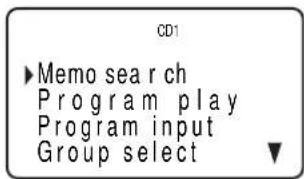 CD1 ►Memo search Program play Program input Group select