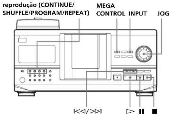 reprodução (CONTINUE/ SHUFFLE/PROGRAM/REPEAT) MEGA CONTROL INPUT JOG