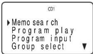 CD1 ► Memo search Program play Program input Group select
