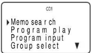 CD1 ► Memo search Program play Program input Group select