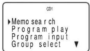 CD1 ►Memo search Program play Program input Group select