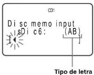 CD1 Disc memo input sDi c6: (AB) Tipo de letra