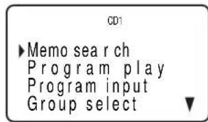 CD1 ►Memo search Program play Program input Group select