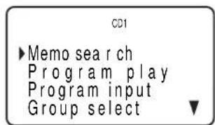 CD1 ►Memo search Program play Program input Group select
