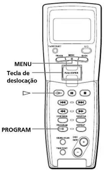 MENU Tecla de deslocação PROGRAM
