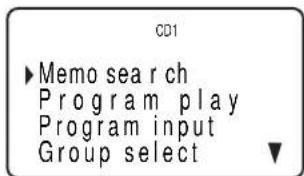 CD1 ►Memo search Program play Program input Group select