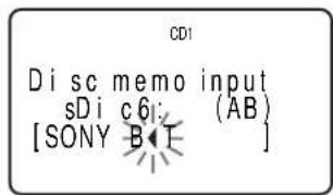 CD1 Disc memo input sDi c6i: (AB) [SONY B]