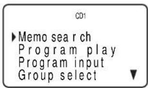 CD1 ►Memo search Program play Program input Group select