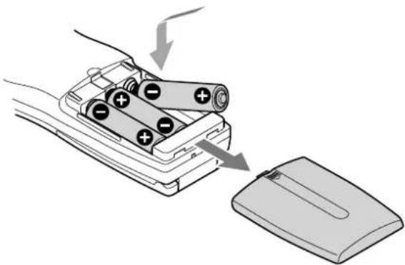 SONY CDP-CX260 - Colocar pilhas no telecomando - 1