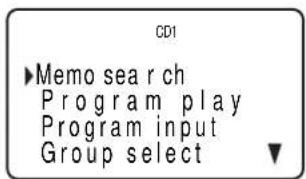 CD1 ►Memo search Program play Program input Group select