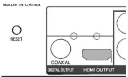 MADE IN CHINA RESET COAXIAL DIGITAL OUTPUT HDMI OUTPUT