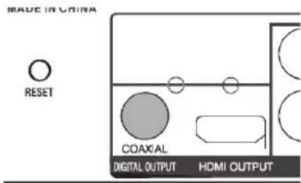 MADE IN CHINA RESET COAX/AL DIGITAL OUTPUT HDMI OUTPUT