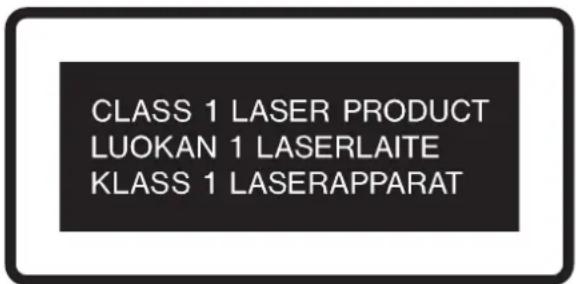 CLASS 1 LASER PRODUCT LUOKAN 1 LASERLAITE KLASS 1 LASERAPPARAT