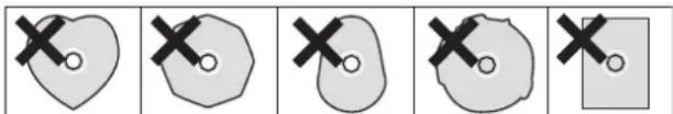 Sequence of five hand-drawn icons showing a heart shape, irregular shapes, cross marks, and a square with an 'X' symbol.