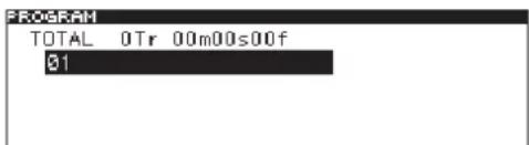 PROGRAM TOTAL 0Tr 00m00s00f 01