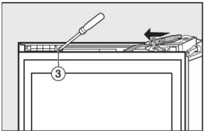 MIELE KFN 14947 SDE - Oberen Türschließdämpfer einsetzen: - 3