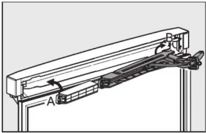 MIELE KFN 14947 SDE - Oberen Türschließdämpfer einsetzen: - 2