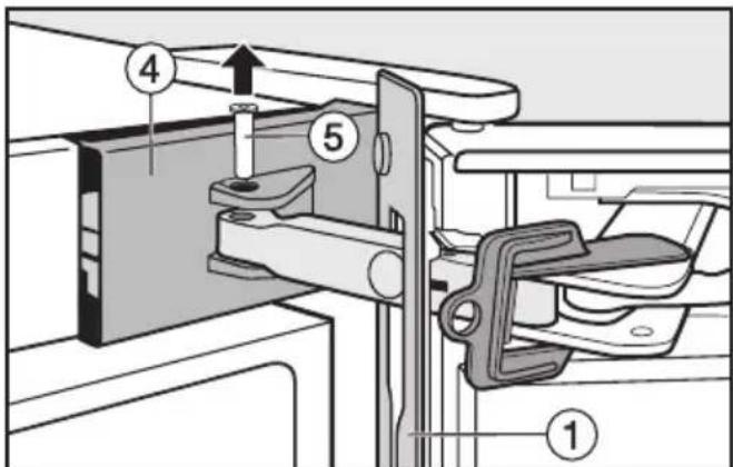 MIELE KFN 14947 SDE - Oberen Türschließdämpfer abnehmen: - 3