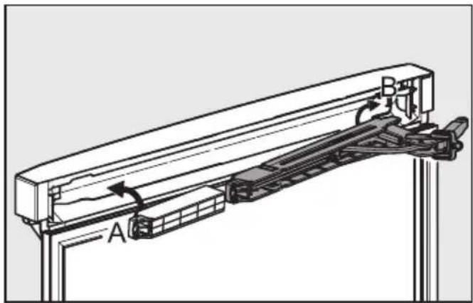 MIELE KFN 14943 SDE - Oberen Türschließdämpfer einsetzen: - 2