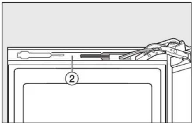 MIELE KFN 14943 SDE - Oberen Türschließdämpfer einsetzen: - 5