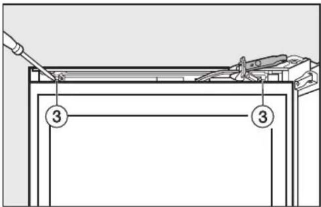 MIELE KFN 14927 SD ED-1 - Oberen Türschließdämpfer einsetzen: - 3