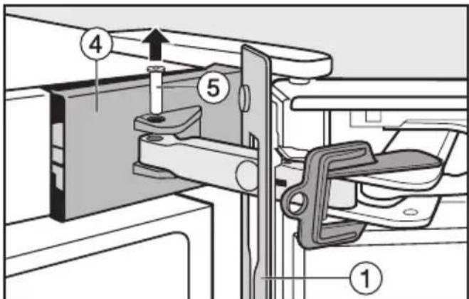 MIELE KFN 14927 SD ED-1 - Oberen Türschließdämpfer abnehmen: - 3