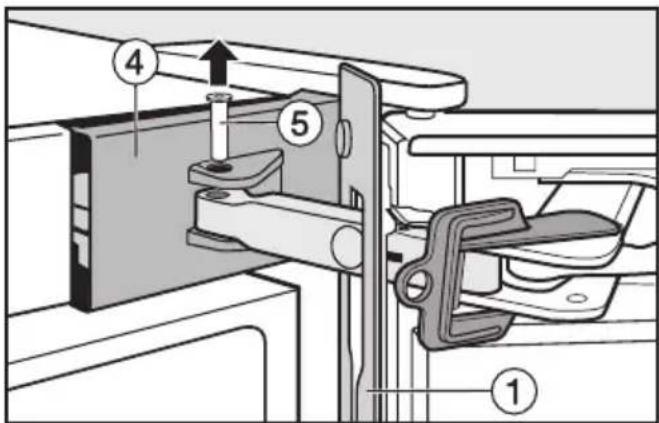 MIELE KFN 14927 SD ED CS - Oberen Türschließdämpfer abnehmen: - 3