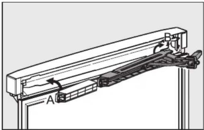 MIELE KFN 14842 SD ED CS-1 - Oberen Türschließdämpfer einsetzen: - 2