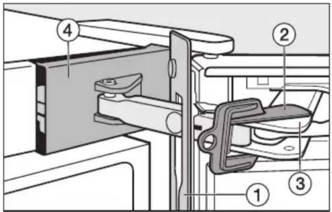 MIELE KFN 14842 SD ED CS-1 - Oberen Türschließdämpfer abnehmen: - 2