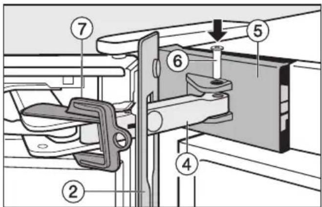 MIELE KFN 14842 SD ED CS-1 - Oberen Türschließdämpfer einsetzen: - 4