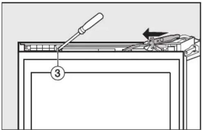 MIELE KFN 14842 SD ED CS-1 - Oberen Türschließdämpfer einsetzen: - 3
