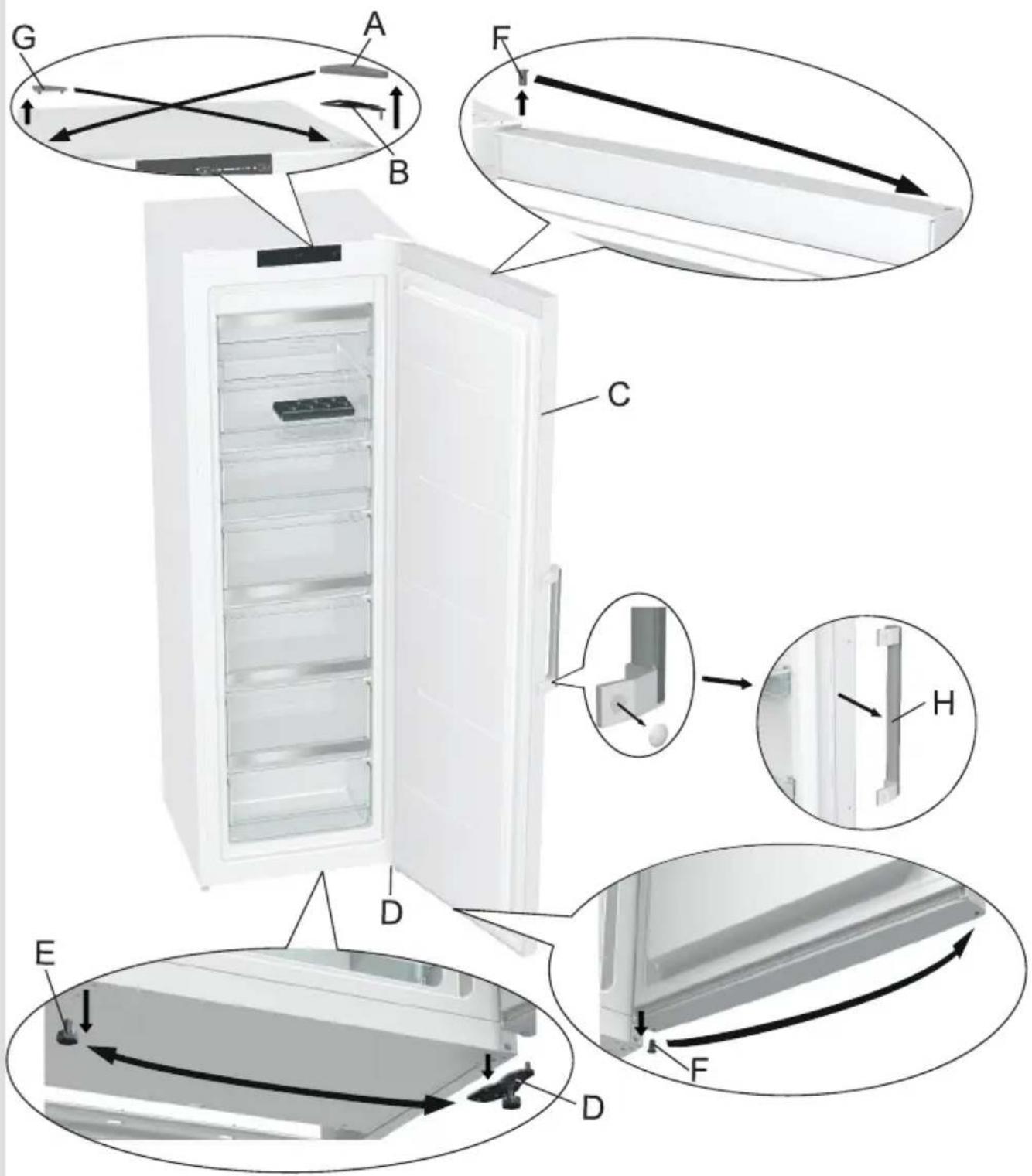 GORENJE FN6192 - Türgriff wechseln: - 2
