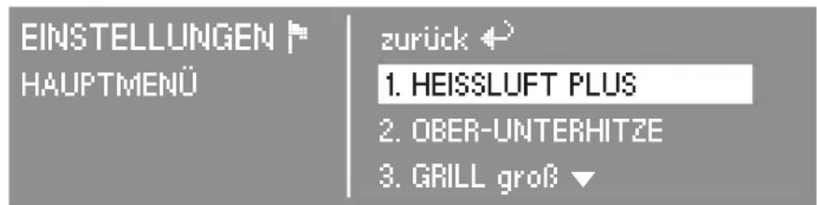 MIELE H 4541 - Hauptmenü - 1