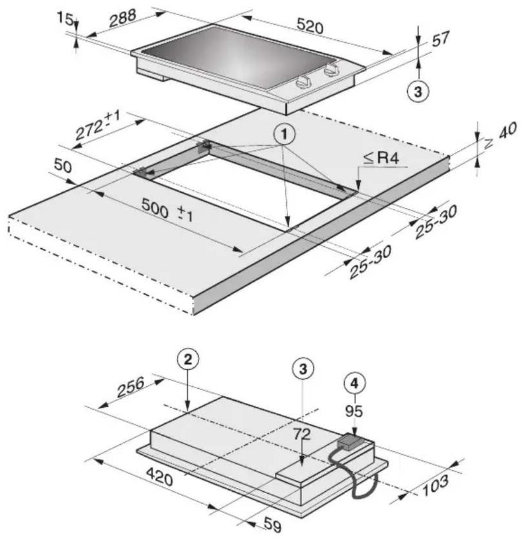 MIELE CS 1134 - Sicherheitsabstand zu Nischenverkleidung - 2