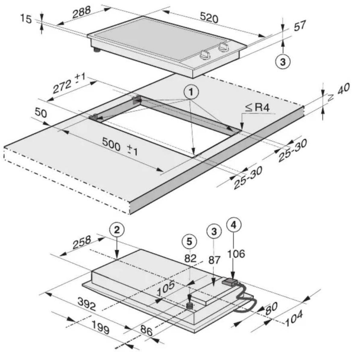 MIELE CS 1012 - Sicherheitsabstand zu Nischenverkleidung - 2