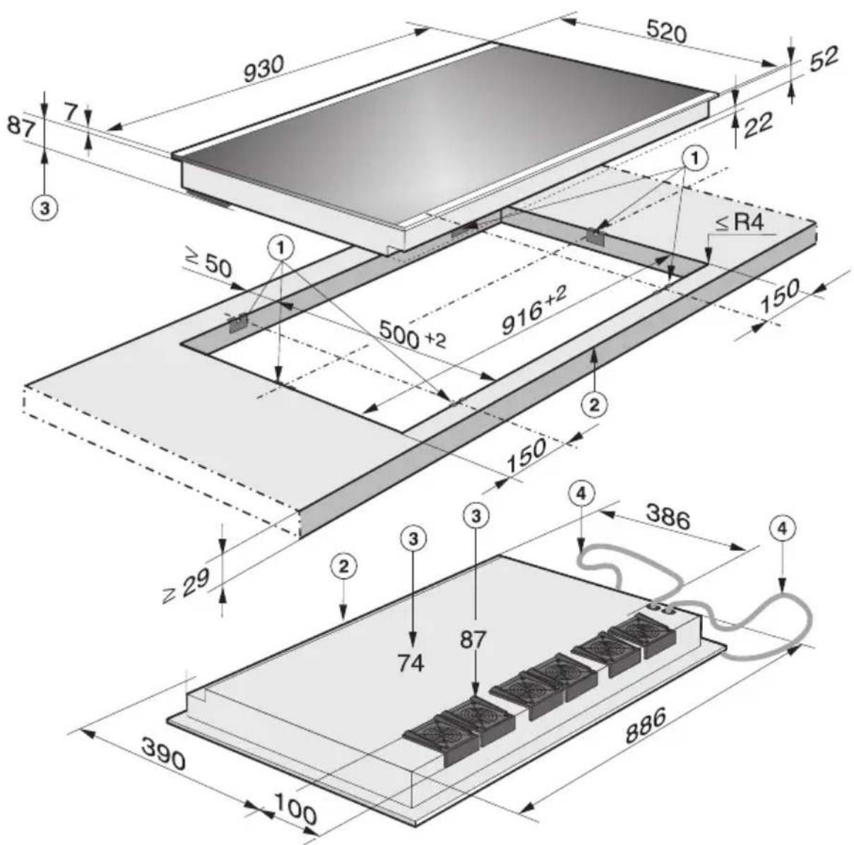 MIELE KM 6395 FlexTouch - Geflieste Arbeitsfläche - 2