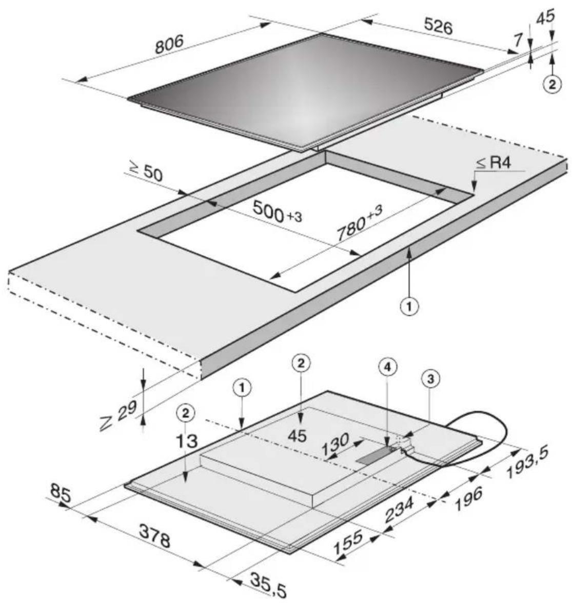 MIELE KM 6357 PowerFlex - Einbaumaße - 1