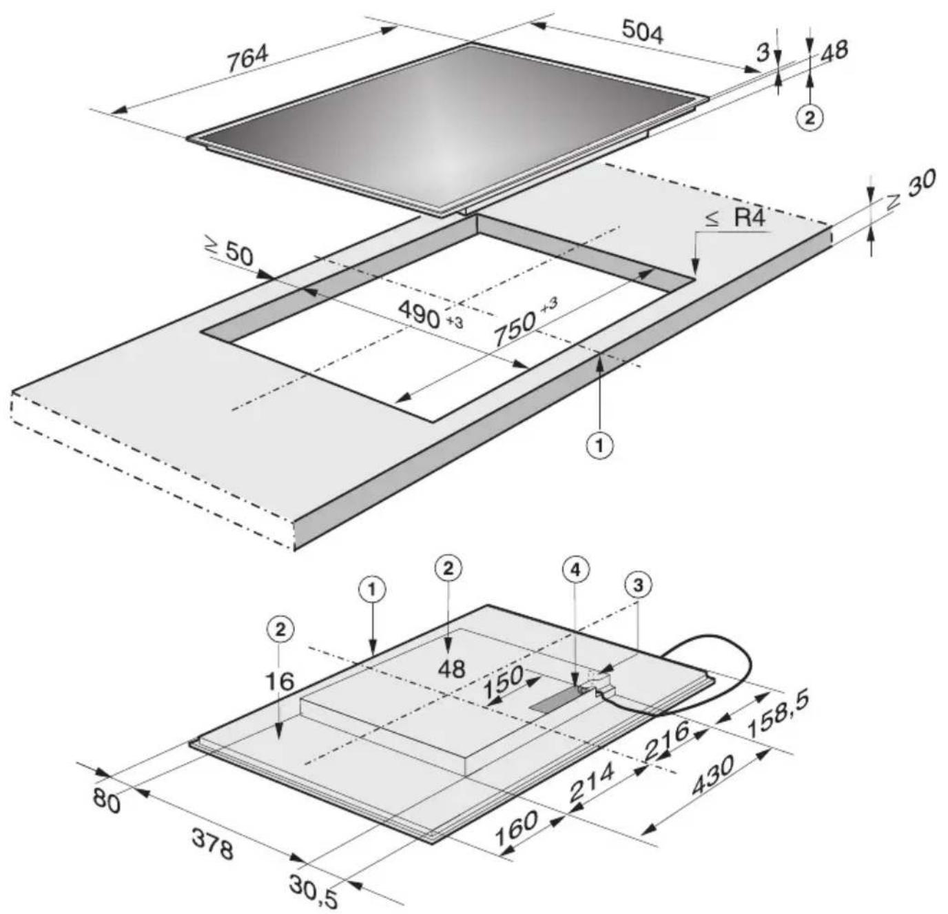 MIELE KM 6317 - Einbaumaße - 4