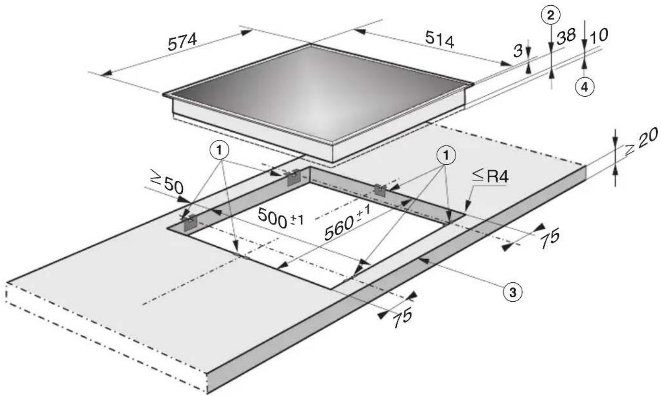 MIELE KM 6023 - Einbaumaße - 1