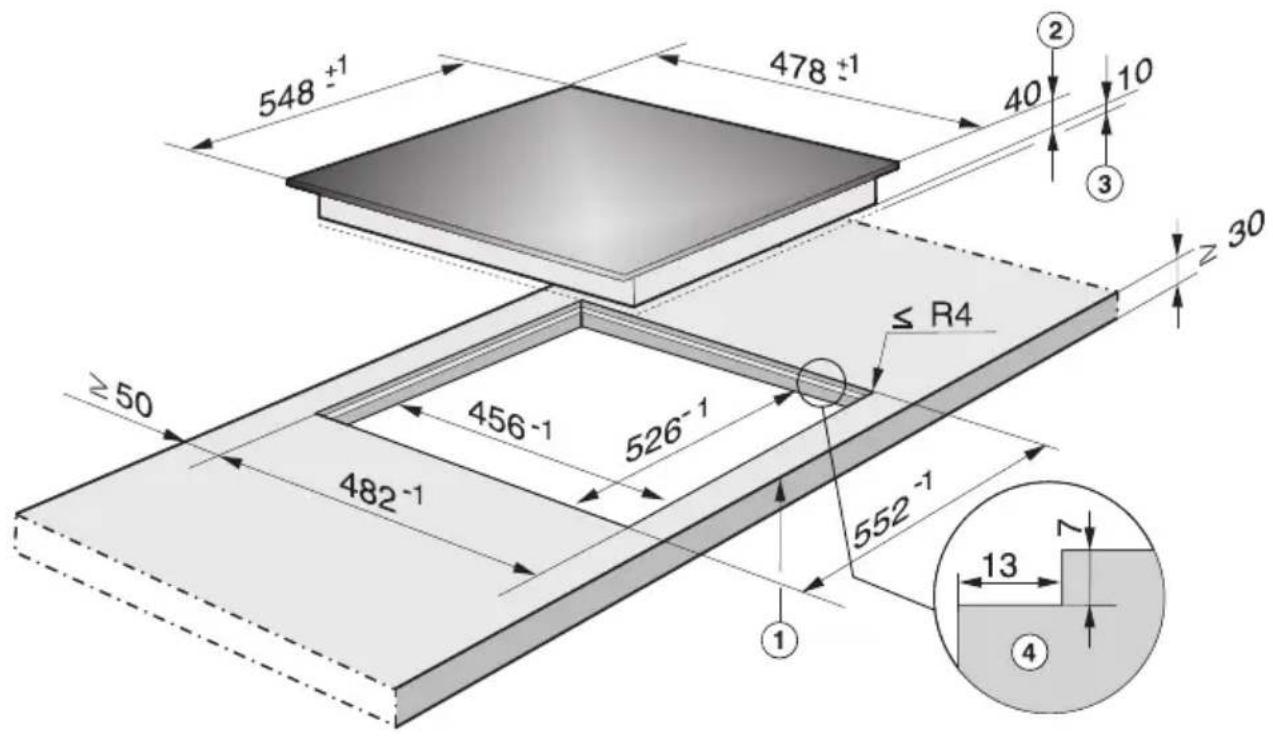 MIELE KM 6023 - Einbaumaße - 1