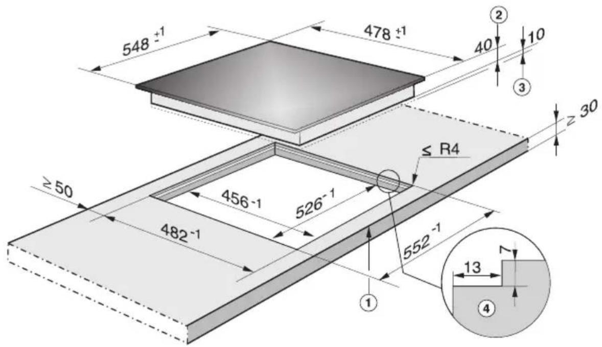 MIELE KM 6003 - Einbaumaße - 1