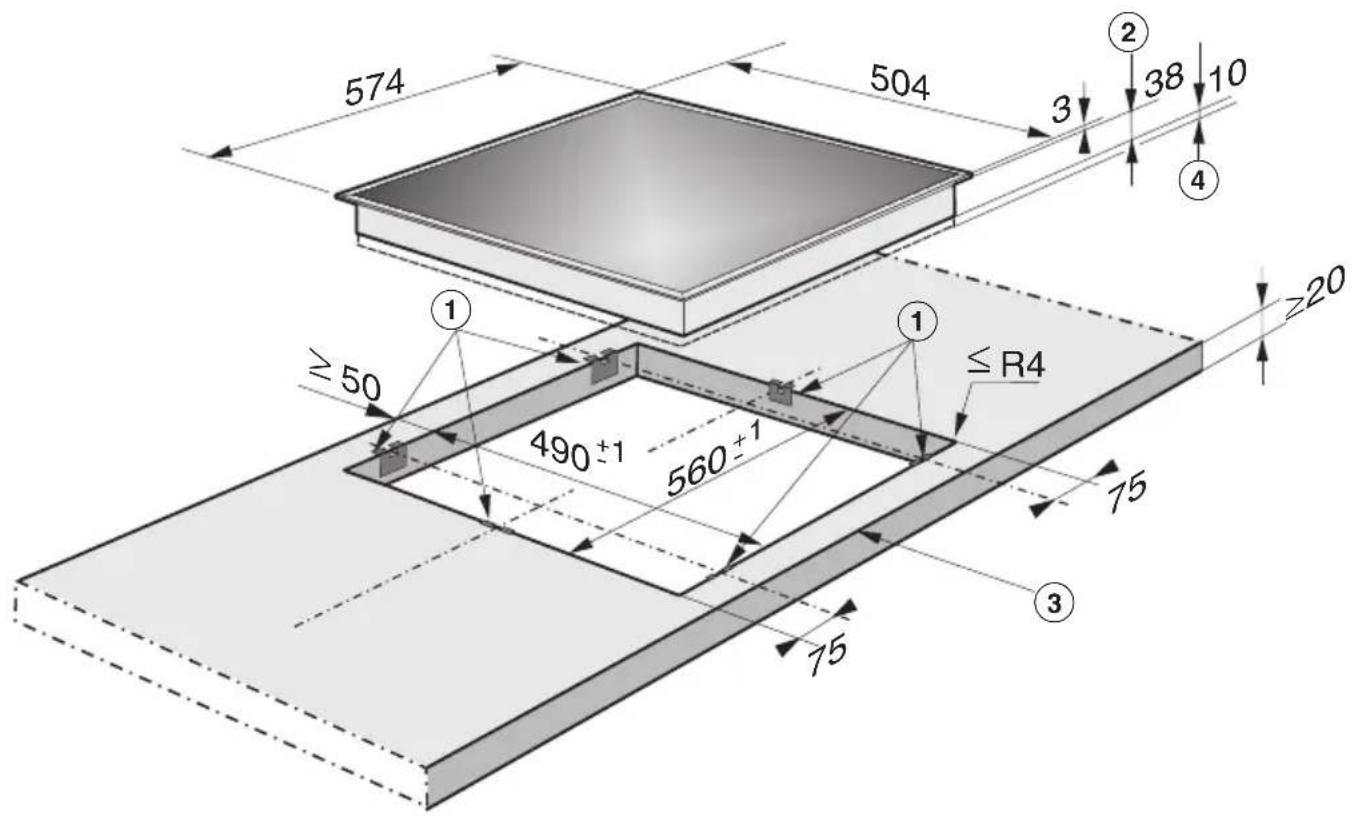 MIELE KM 6003 - Einbaumaße - 2