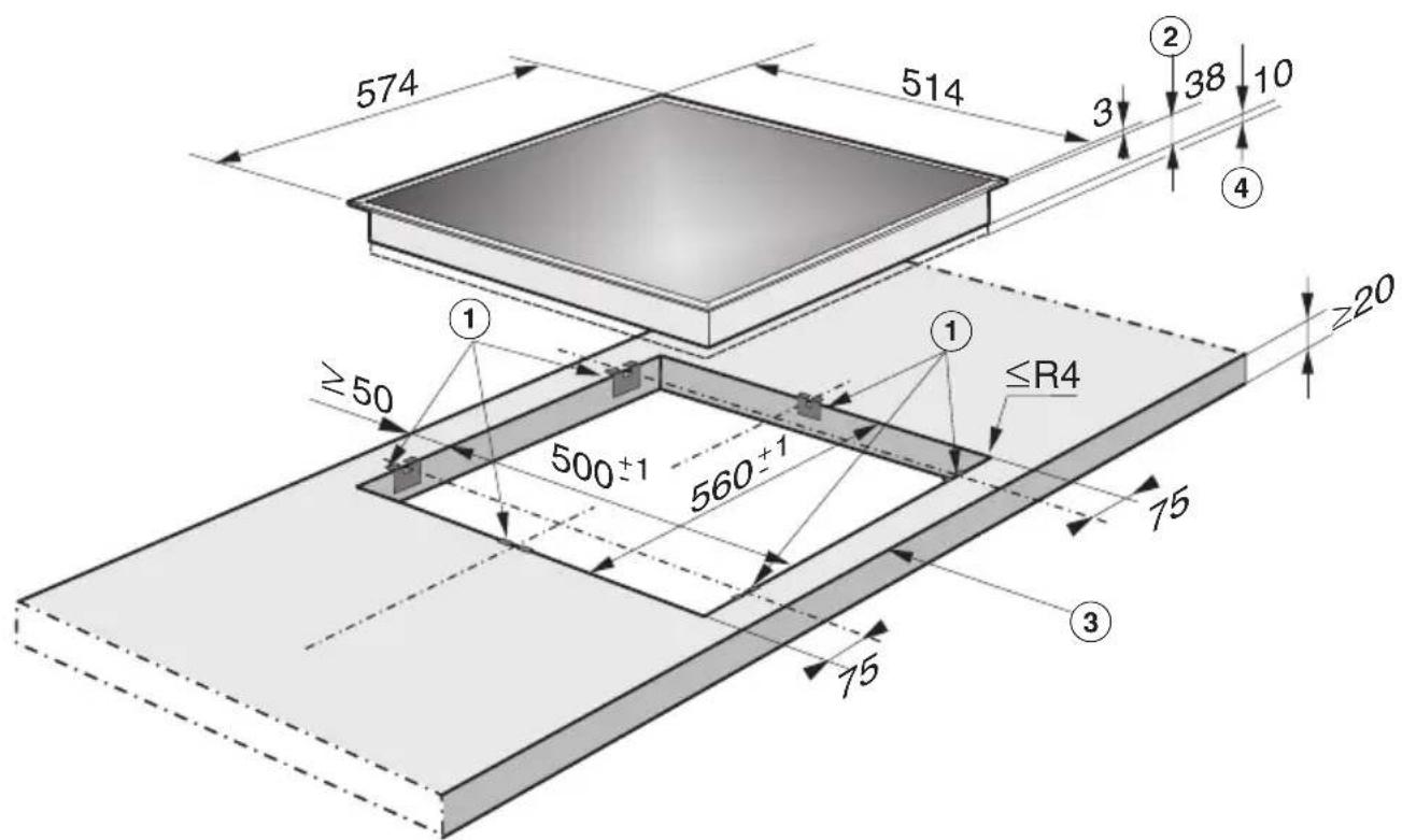 MIELE KM 6003 - Einbaumaße - 1