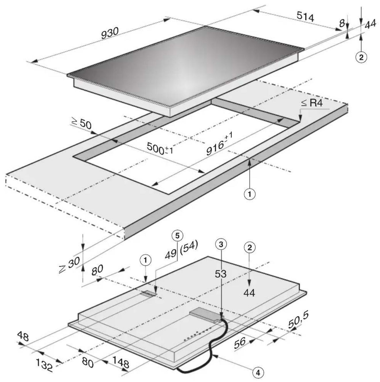 MIELE KM 5997 - Einbaumaße - 1