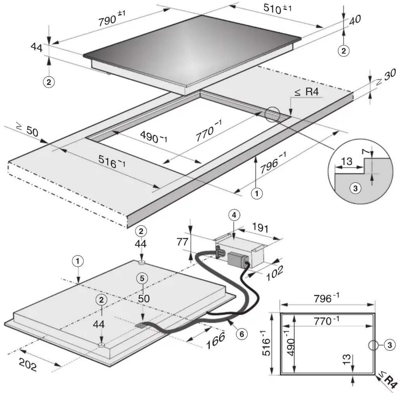 MIELE KM 5673 - Einbaumaße - 1